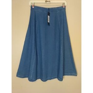S. Deer Women Blue A Line‎ Side Zip Casual Denim Skirt Size L